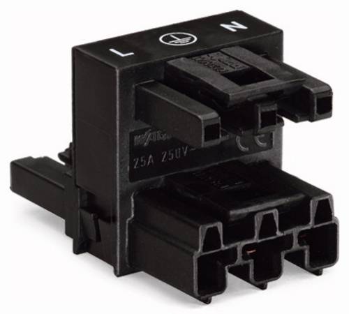 WAGO Netz-H-Verteiler Netz-Stecker - Netz-Buchse, Netz-Buchse Gesamtpolzahl: 3 Weiß 50 St.