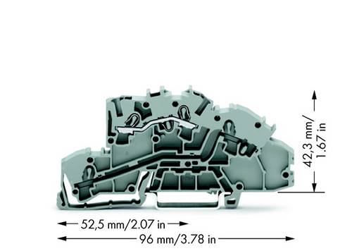 WAGO 2003-7650 Installationsetagenklemme 5.20 mm Zugfeder Belegung: L Grau 50 St.