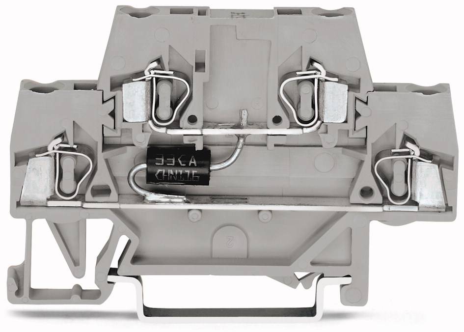 WAGO 280-944/281-594 Doppelstock-Diodenklemme 10mm Zugfeder Belegung: L Grau 50St.