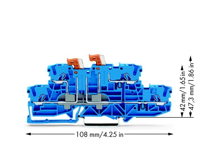 WAGO 2002-2954 Doppelstock-Trennklemme 5.20mm Zugfeder Belegung: N, N Blau 50St.