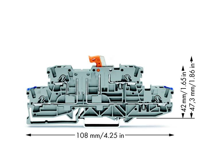 WAGO 2002-2972 Doppelstock-Trennklemme 5.20mm Zugfeder Belegung: N, L Grau 50St.