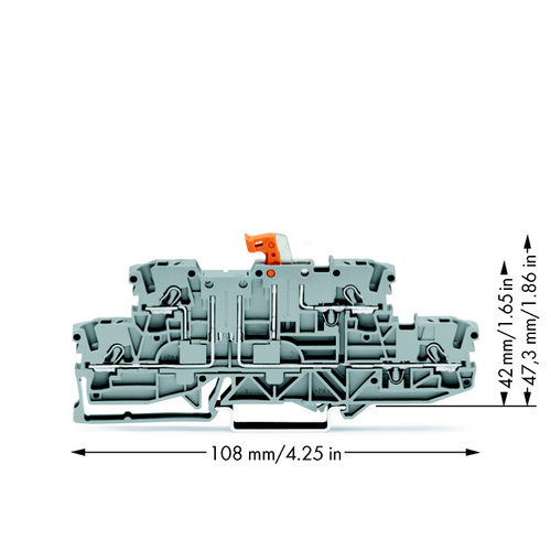 WAGO 2002-2971 Doppelstock-Trennklemme 5.20mm Zugfeder Belegung: L, L Grau 50St.