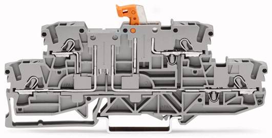 WAGO 2002-2971 Doppelstock-Trennklemme 5.20mm Zugfeder Belegung: L, L Grau 50St.