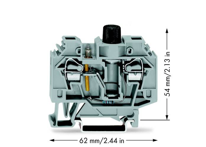 WAGO 282-128/281-417 Sicherungsklemme 13mm Zugfeder Belegung: L Grau 40St.