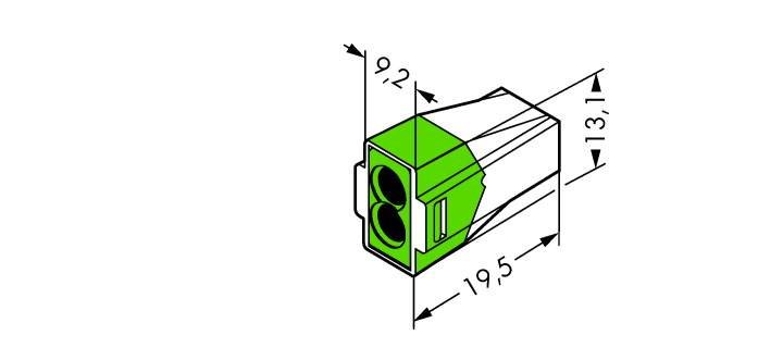 WAGO Dosenklemme starr: 0.75-2.5mm² Polzahl: 2 1000 St. Transparent