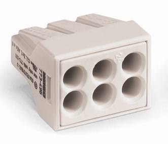 WAGO Dosenklemme starr: 0.75-2.5mm² Polzahl: 6 500 St. Lichtgrau