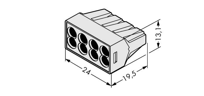 WAGO Dosenklemme starr: 0.75-2.5mm² Polzahl: 8 500 St. Lichtgrau
