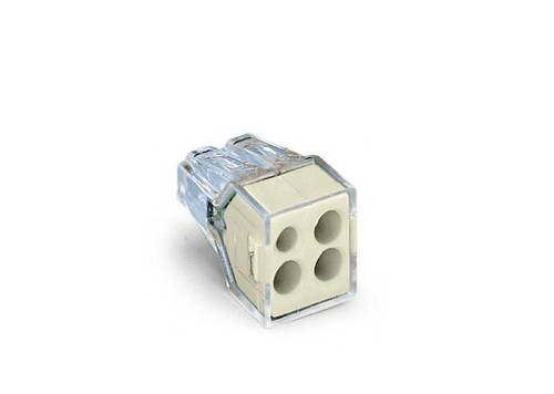 WAGO Dosenklemme starr: 0.75-2.5 mm² Polzahl: 4 1000 St. Transparent