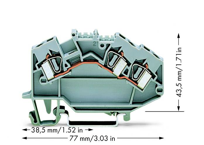 WAGO 781-631 Durchgangsklemme 6 mm Zugfeder Belegung: L Grau 50 St.