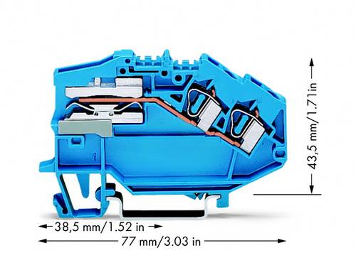 WAGO 781-643 Trennklemme 6 mm Zugfeder Belegung: N Blau 50 St.