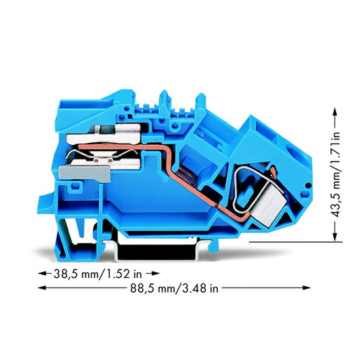WAGO 783-613 Trennklemme 12mm Zugfeder Belegung: N Blau 25St.