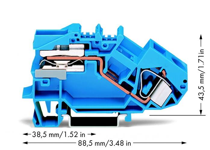 WAGO 783-613 Trennklemme 12mm Zugfeder Belegung: N Blau 25St.
