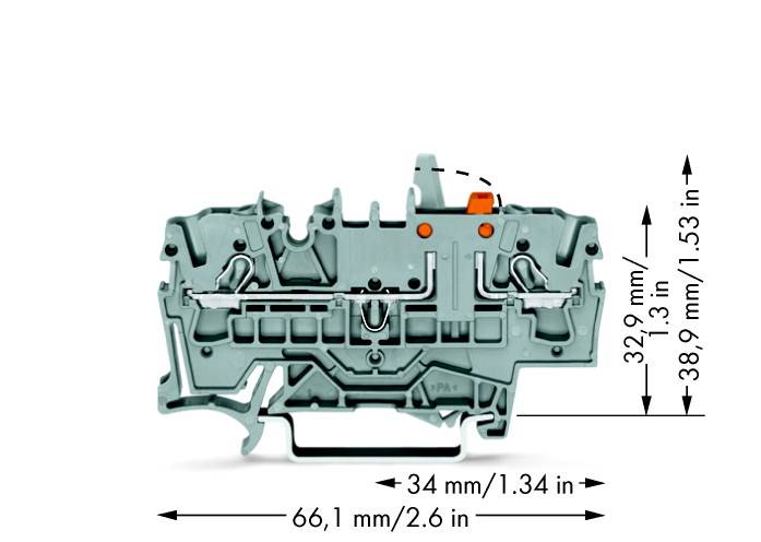WAGO 2002-1671/401-000 Trennklemme 5.20mm Zugfeder Grau 50St.