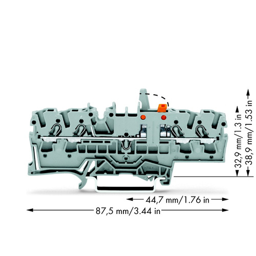 WAGO 2002-1871/401-000 Trennklemme 5.20mm Zugfeder Belegung: L Grau 50St.