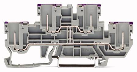 WAGO 870-158 Doppelstock-Durchgangsklemme 5mm Steck-Klemm Belegung: L Grau 50St.
