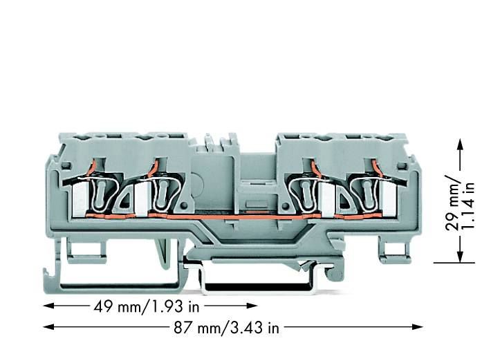 WAGO 880-831 Durchgangsklemme 5mm Zugfeder Belegung: L Grau 50St.
