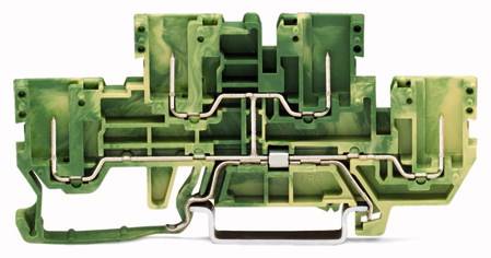 WAGO 870-157 Doppelstock-Schutzleiterklemme 5mm Zugfeder, Steck-Klemm Belegung: PE Grün, Gelb 50St.