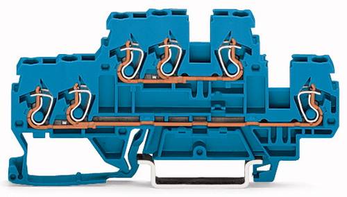 WAGO 870-534 Doppelstock-Durchgangsklemme 5 mm Zugfeder Belegung: N, N Blau 50 St.