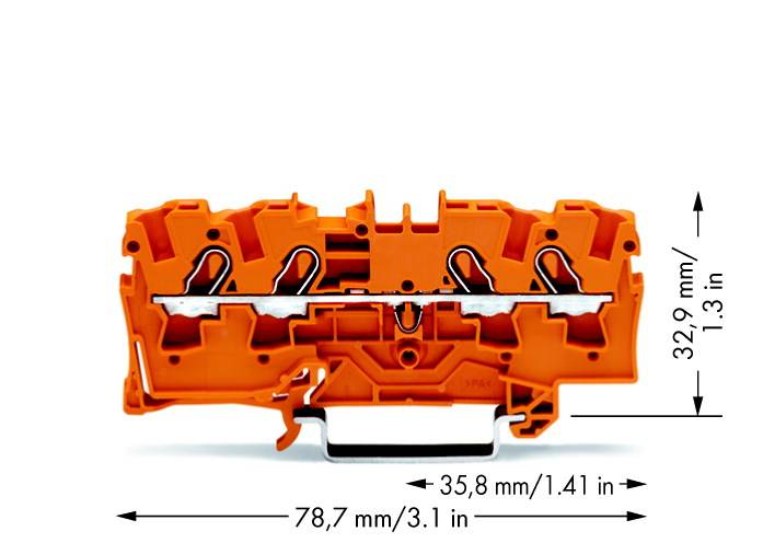 WAGO 2004-1402 Durchgangsklemme 6.20mm Zugfeder Orange 50St.