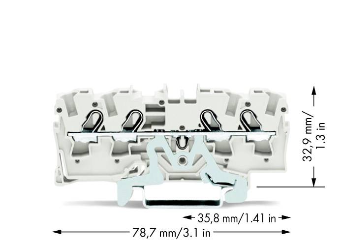 WAGO 2004-1408 Schirmleiterklemme 6.20 mm Zugfeder Weiß 50 St.