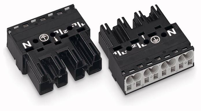 WAGO 770-214 Netz-Steckverbinder WINSTA MIDI Stecker, gerade Gesamtpolzahl: 4 25A Schwarz 50St.