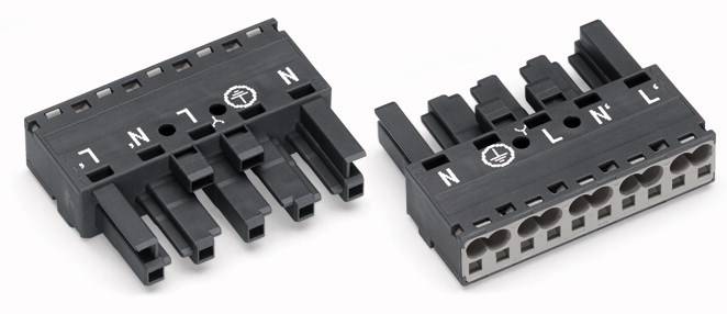 WAGO 770-1165 Netz-Steckverbinder WINSTA MIDI Buchse, gerade Gesamtpolzahl: 5 25A Dunkelgrau 50St.