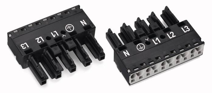 WAGO 770-205 Netz-Steckverbinder WINSTA MIDI Buchse, gerade Gesamtpolzahl: 5 25A Schwarz 50St.