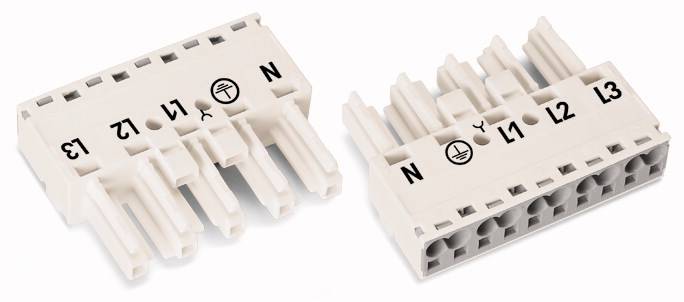 WAGO 770-225 Netz-Steckverbinder WINSTA MIDI Buchse, gerade Gesamtpolzahl: 5 25 A Weiß 50 St.