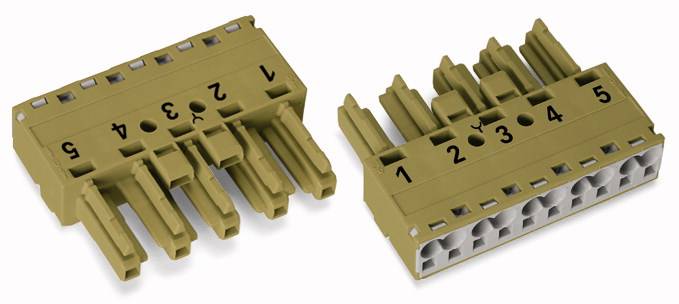 WAGO 770-265 Netz-Steckverbinder WINSTA MIDI Buchse, gerade Gesamtpolzahl: 5 25 A Hellgrün 50 St.