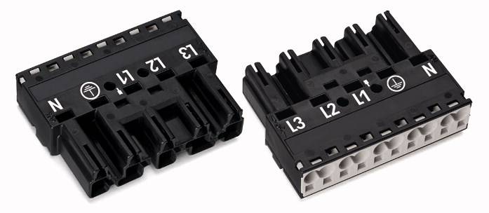 WAGO 770-215 Netz-Steckverbinder WINSTA MIDI Stecker, gerade Gesamtpolzahl: 5 25A Schwarz 50St.