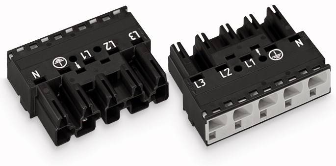 WAGO 770-415 Netz-Steckverbinder WINSTA MIDI Stecker, gerade Gesamtpolzahl: 5 25 A Schwarz 50 St.
