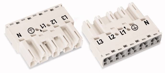 WAGO 770-235 Netz-Steckverbinder WINSTA MIDI Stecker, gerade Gesamtpolzahl: 5 25A Weiß 50St.