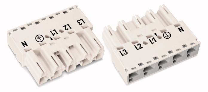 WAGO 770-435 Netz-Steckverbinder WINSTA MIDI Stecker, gerade Gesamtpolzahl: 5 25A Weiß 50St.