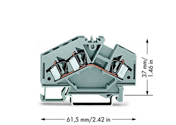 WAGO 281-631 Durchgangsklemme 6mm Zugfeder Belegung: L Grau 100St.