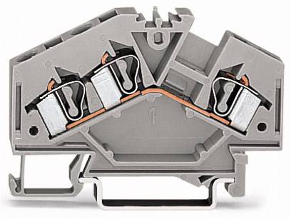 WAGO 281-631 Durchgangsklemme 6 mm Zugfeder Belegung: L Grau 100 St.
