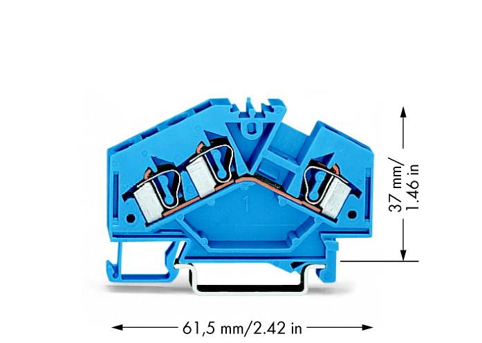 WAGO 281-651 Durchgangsklemme 6 mm Zugfeder Belegung: N Blau 100 St.