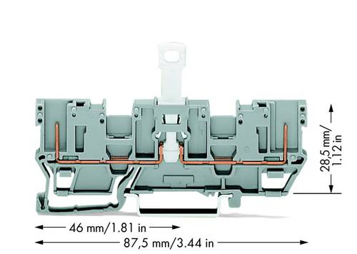 WAGO 769-202 Basisklemme 5 mm Zugfeder Belegung: L Grau 50 St.