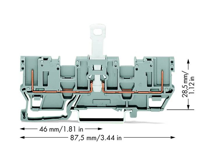 WAGO 769-202 Basisklemme 5mm Zugfeder Belegung: L Grau 50St.