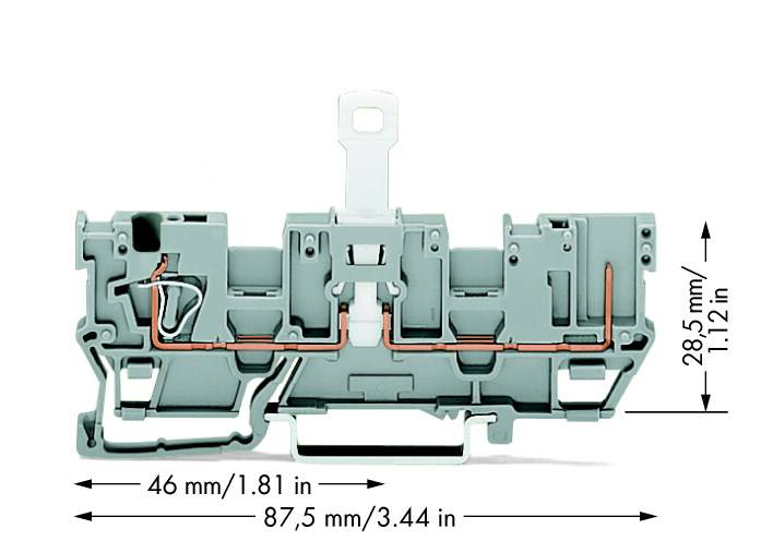 WAGO 769-212 Basisklemme 5mm Zugfeder Belegung: L Grau 50St.