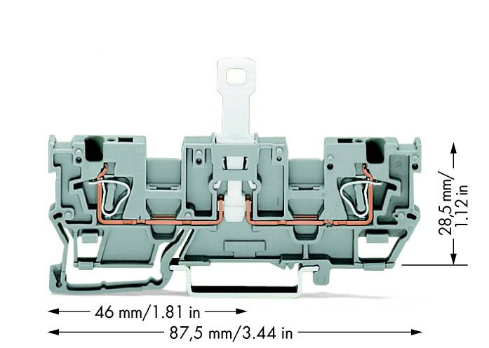 WAGO 769-242 Trennklemme 5 mm Zugfeder Belegung: L Grau 50 St.
