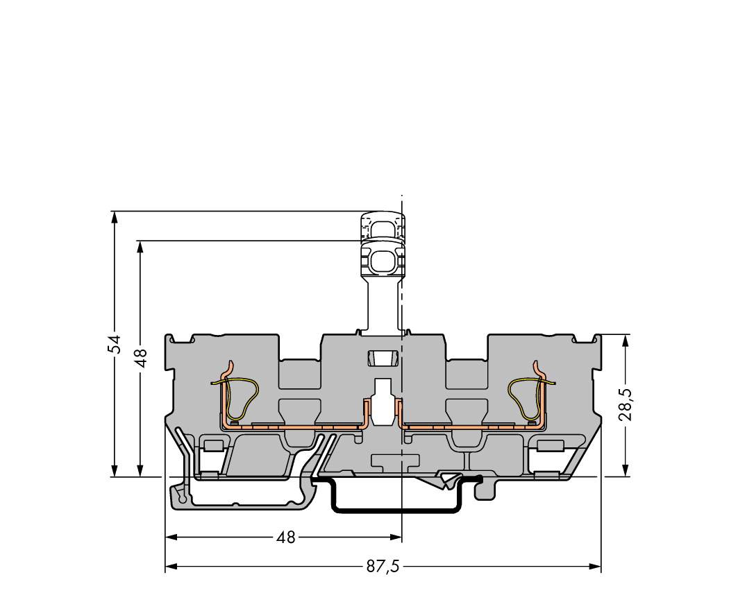 WAGO 769-242 Trennklemme 5mm Zugfeder Belegung: L Grau 50St.