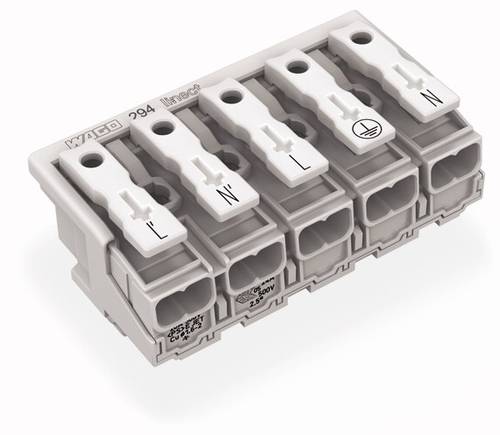 WAGO Netzanschlussklemme starr: 0.5-2.5 mm² Polzahl: 5 250 St. Weiß