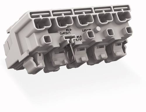 WAGO Netzanschlussklemme starr: 0.5-2.5 mm² Polzahl: 5 250 St. Weiß