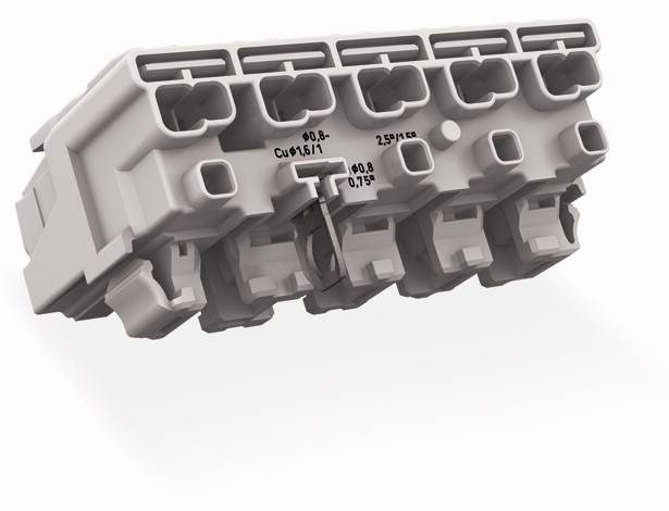 WAGO Netzanschlussklemme starr: 0.5-2.5 mm² Polzahl: 5 250 St. Weiß