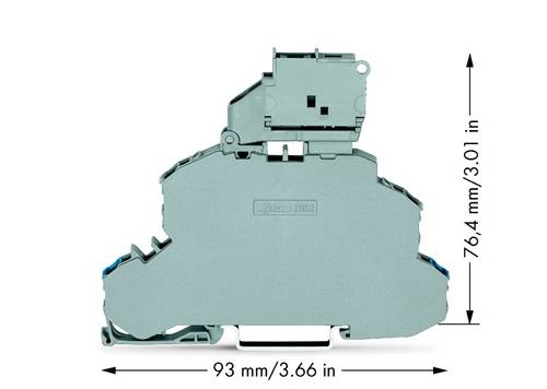 WAGO 2002-2612 Doppelstock-Sicherungsklemme 6.20 mm Zugfeder Belegung: N, L Grau 25 St.