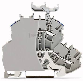 WAGO 2002-2258/099-000 Doppelstock-Schirmleiterklemme 6.20mm Zugfeder Belegung: L Grau 50St.