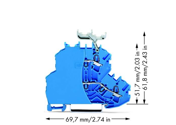 WAGO 2002-2234/099-000 Doppelstock-Durchgangsklemme 4.20mm Zugfeder Belegung: N, N Blau 50St.