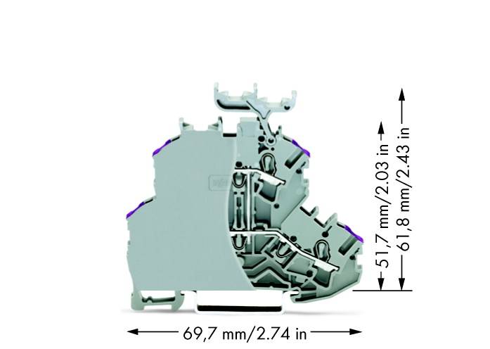 WAGO 2002-2238/099-000 Doppelstock-Durchgangsklemme 4.20mm Zugfeder Belegung: L Grau 50St.