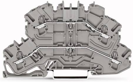 WAGO 2002-2601 Doppelstock-Durchgangsklemme 5.20 mm Zugfeder Belegung: L, L Grau 50 St.