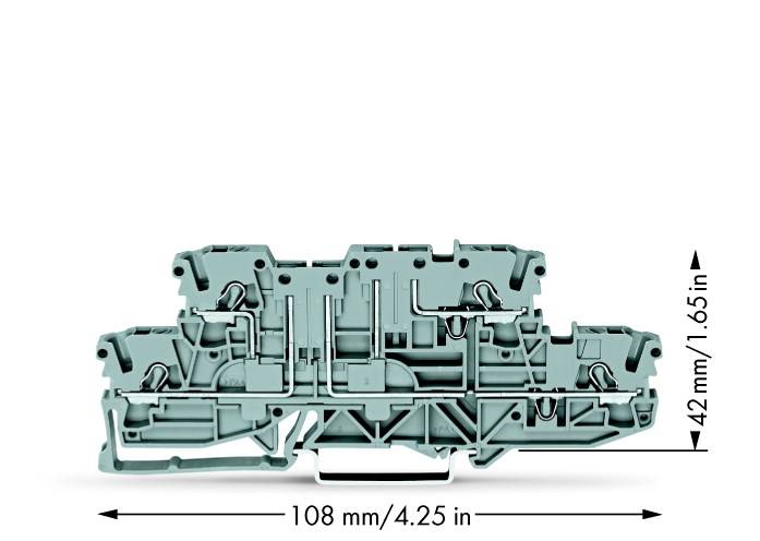 WAGO 2002-2961 Doppelstock-Basisklemme 5.20 mm Zugfeder Belegung: L, L Grau 50 St.